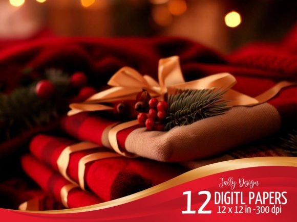 Christmas Blankets Digital Paper: Cozy AI-Generated Textures