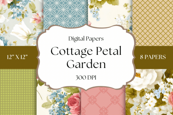 Cottage Petal Garden Digital Papers: A Designer's Floral Toolkit
