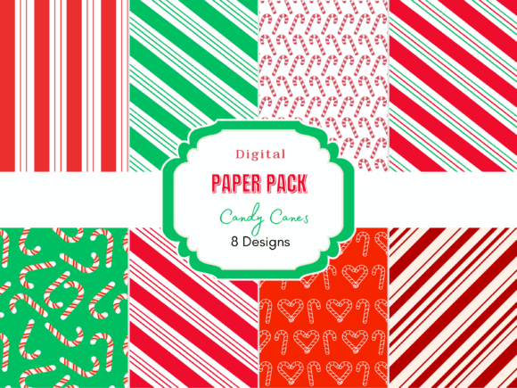 Designing with Candy Cane Peppermint Digital Paper