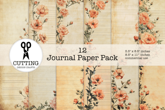 Elevate Your Journaling with Vintage Coral Floral Notebook Paper