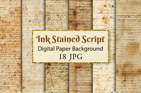 Ink Stained Script Junk Journal Paper: A Designer's Texture Toolkit