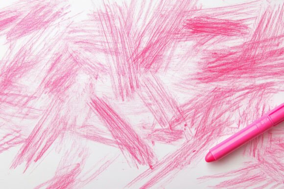 Pink Crayon Strokes Background: A Playful Digital Canvas