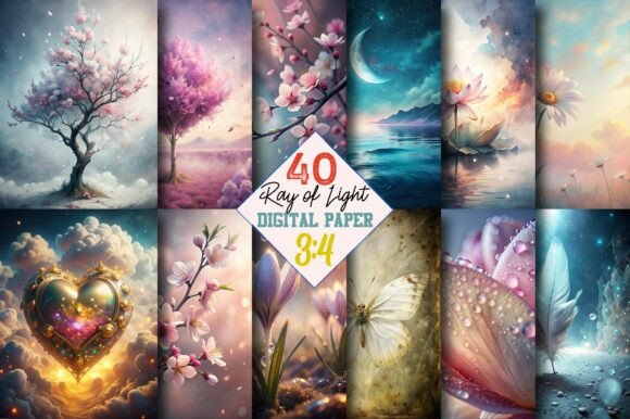 Ray of Light Junk Journal Pages: Creative Assets for Makers