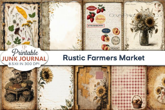 Rustic Farmers Market Junk Journal Pages: A Designer's Guide