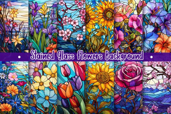 Stained Glass Flowers: A Background for Bold Creativity