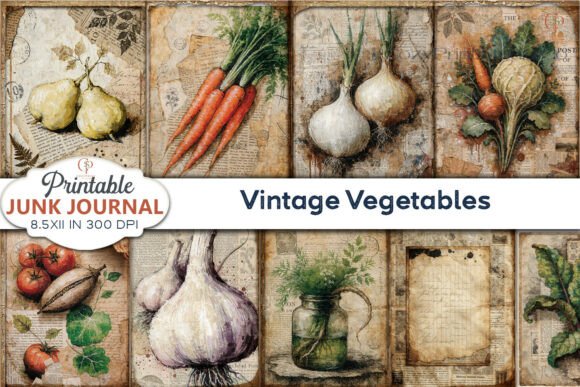 Timeless Charm: Using Vintage Vegetables Junk Journal Pages in Your Projects