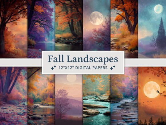 Transform Your Autumn Projects with Fall Landscape Digital Papers