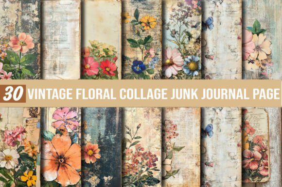 Unlocking Vintage Charm: The Floral Collage Junk Journal Page