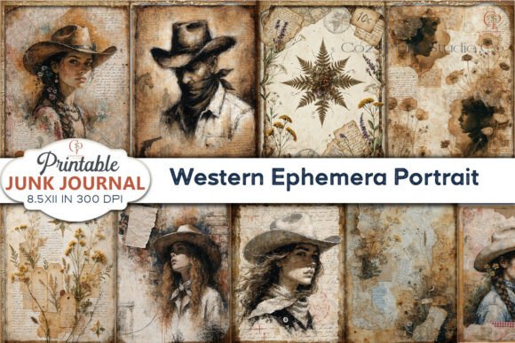 Western Ephemera Portrait Junk Journal: Unleash Rustic Creativity