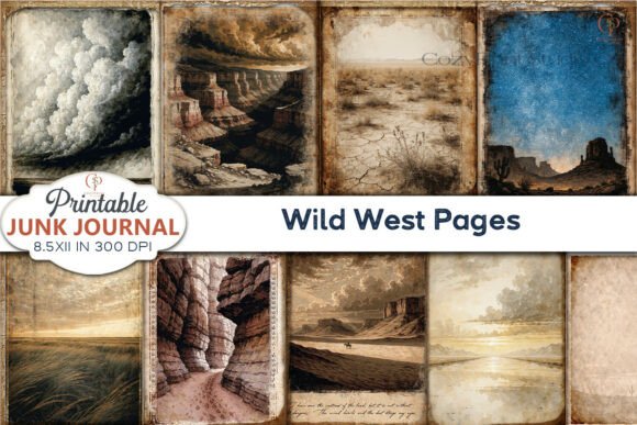 Wild West Pages Junk Journal Pages: Vintage Flair for Modern Crafters